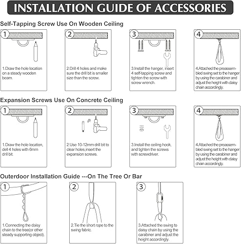 Miniatura 8 de Columpio sensorial para niños con necesidades especiales (herramientas incluidas) columpio de terapia para interiores y exteriores, hamaca para