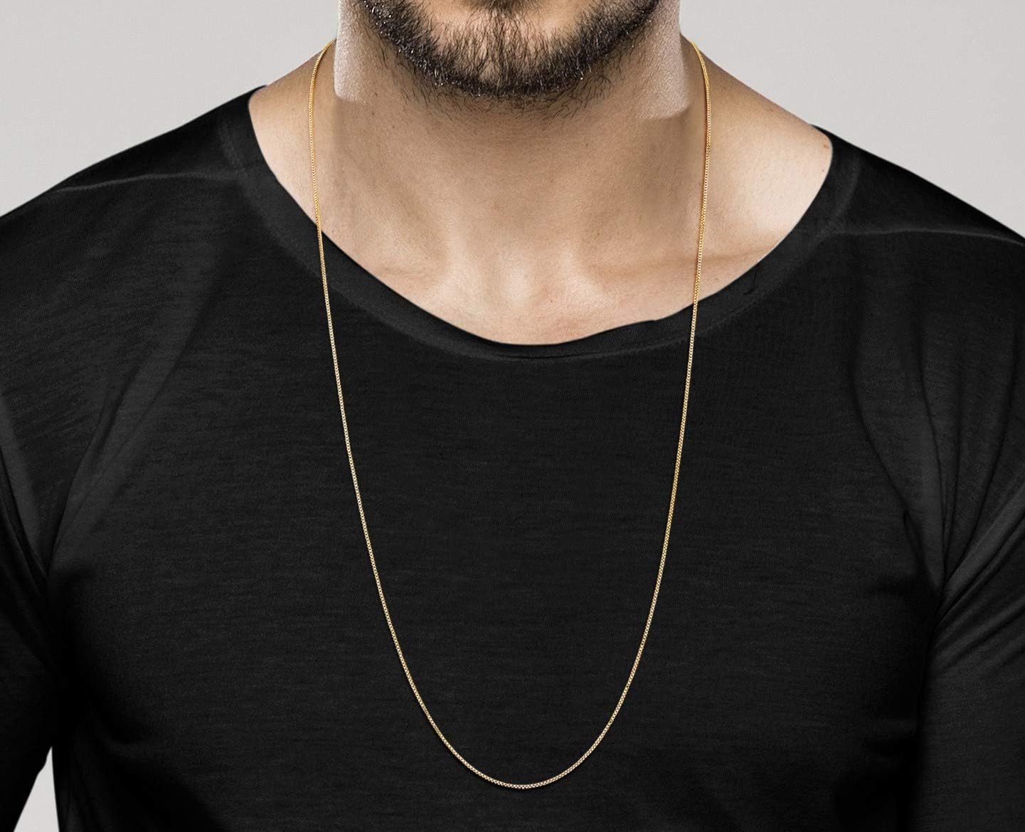 Miabella Italian 925 Sterling Silver or 18K Gold Plated 925 Sterling Silver Thin 1mm Box Chain Necklace for Women, Made in Italy - Image 5