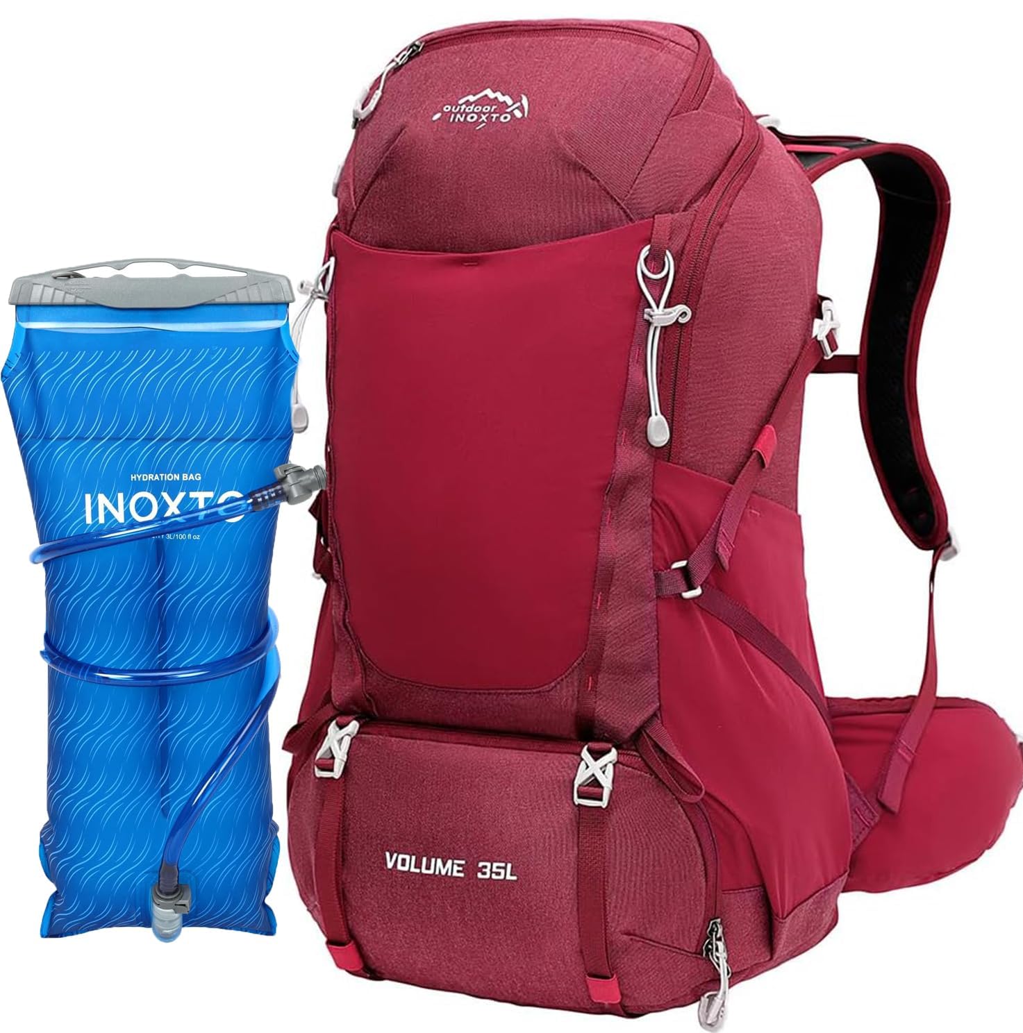 INOXTO 40L Hiking Backpack, Camping Backpack with Waterproof Rain Cover for Men, Outdoor Sport Travel Daypack for Climbing