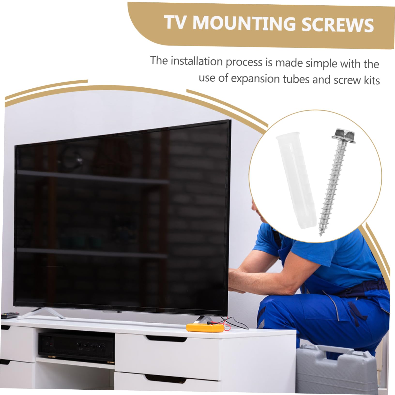 SOLUSTRE 50 Juegos De Accesorios De Montaje De Tv Clavos Para Colgar Fotos Anclajes De Pared De Yeso Tornillos De Hormigón Anclajes De Pared De Alta Resistencia Anclajes De Tornillo
