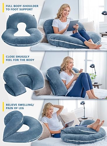 Miniatura 6 de INSEN Almohada de lectura, almohada de espalda para sentarse en la cama para leer, enfermera y relajarse, almohada de lectura para adultos, madres y