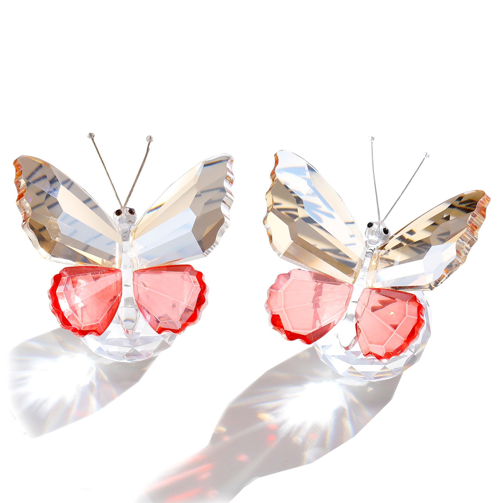 Arikyrist 7cm Set of 2 Crystal Butterfly Figurine Ornament Gifts for Women