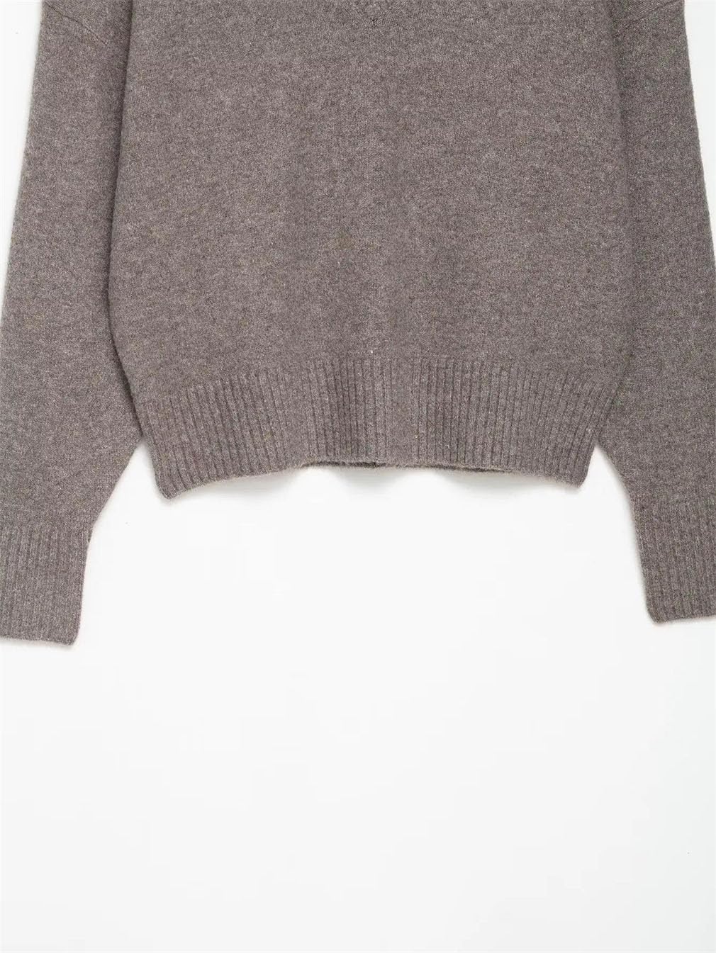 Women Fashion V Neck Solid Color Soft Knitting Sweater Female Long Sleeve Pullover Coat Tops