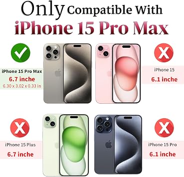 Yiakeng for iPhone 15 Pro Max Case with Screen Protector: [Military Grade 20ft. Drop Tested] Slide Camera Cover Ring Shockproof Protective Phone Case for - iPhone 15 Pro Max (Black)
