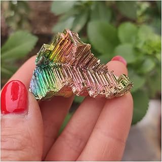Natural Crystal Rough Natural Crystal Rough 1pc Rainbow Bismuth Ore Crystal Metal Specimen Stone Cluster Original Art Artwork Decorative Home Decoration Natural Stone (Size : 80-100g)