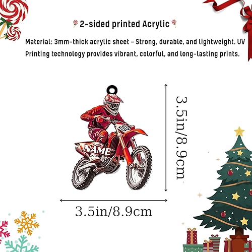 Miniatura 3 de Riveprints Adorno personalizado de moto de motocross para hombres, adorno de motocicleta, adorno de Navidad para bicicleta, adorno de batcycle,