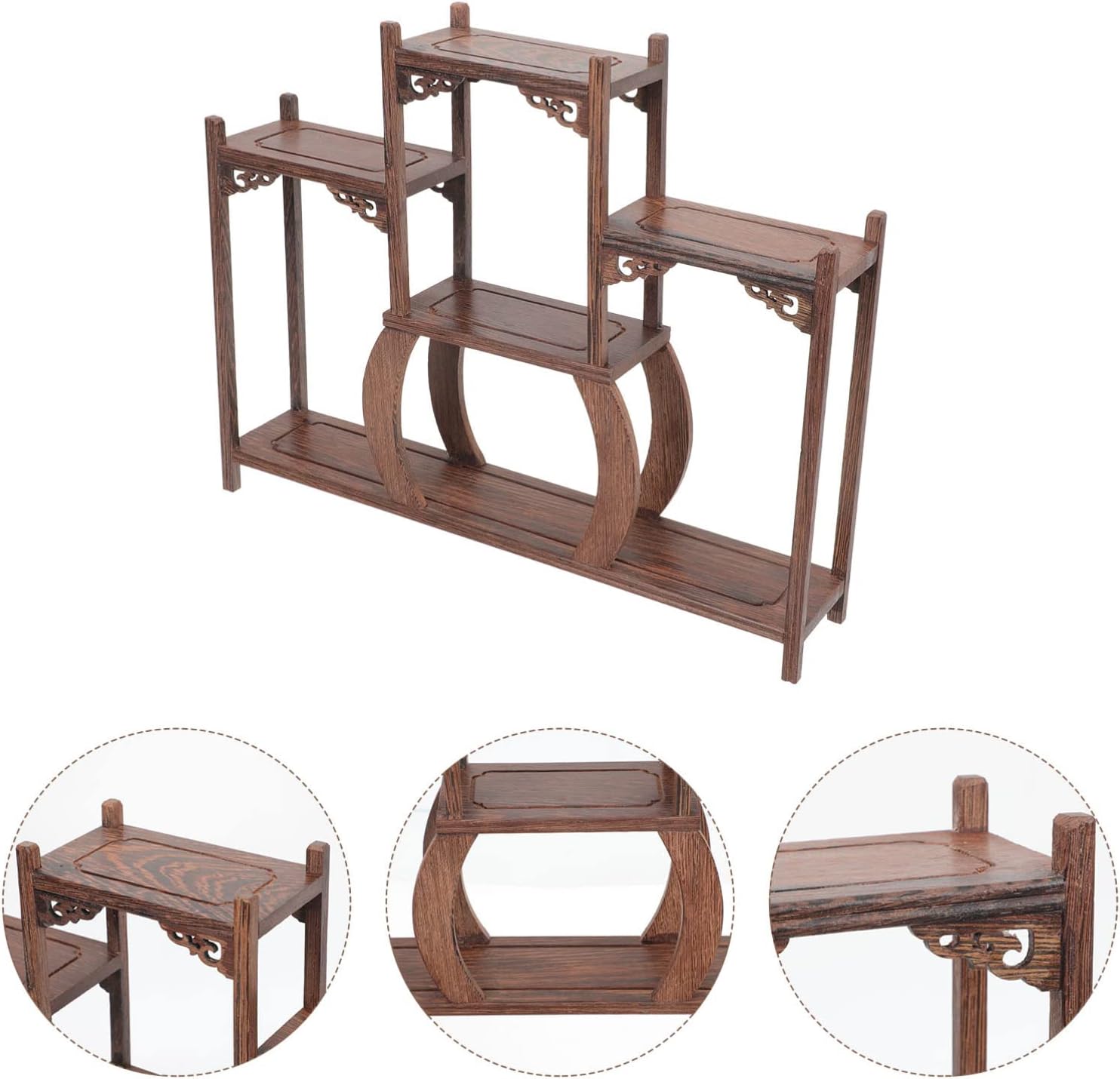 Cabilock Vintage Decor Straight Retail Table Display Stand with Shelves for Products 3 Step Straight Display Rack for Retail Table Top Counter Shows Farmers Market Tradeshows Home Decor