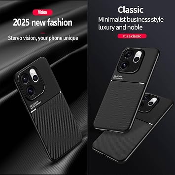 YUECXIN Case for Oppo Reno15 Pro(Reno 15 Pro) 5G, Ultra thin Silky Soft Skin Texture Touch Cover, Simple Stylish Non-Slip Shockproof PU+TPU Silicone Bumper Case Cover. Black