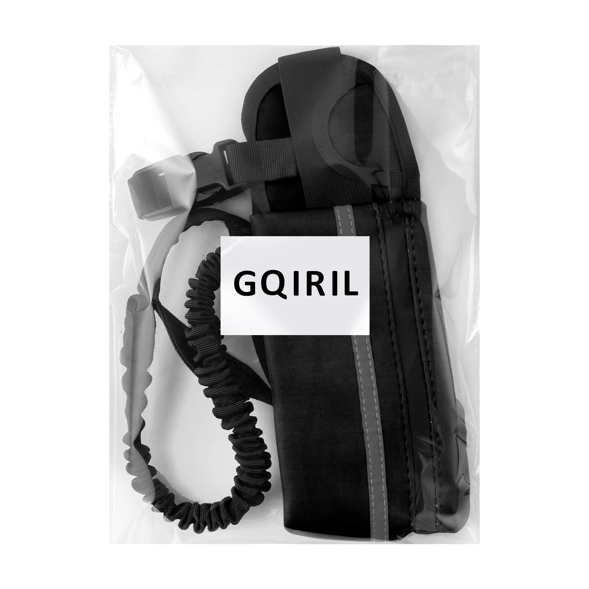 Correa para perro manos libres, correas para correr con bolsa con cremallera, cinturón reflectante ajustable, elástico retráctil de doble asa para perros pequeños, medianos y grandes, para