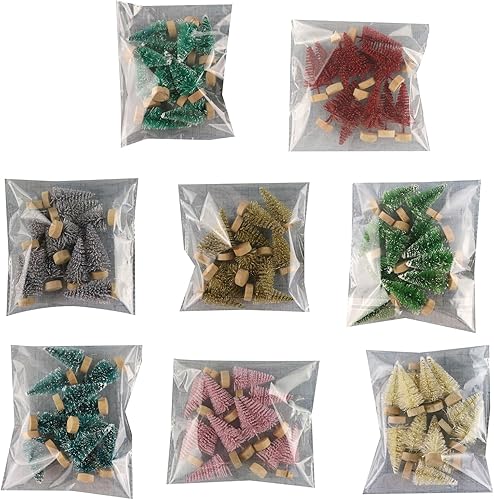 Miniatura 2 de 12 piezas de adorno artificial de mesa para árbol de Navidad en miniatura, decoración de escritorio para festivales, vacaciones, Año Nuevo, fiesta,