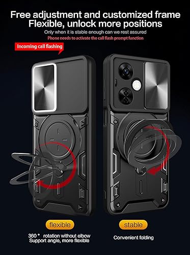 Miniatura 5 de Oneplus Nord N30 Funda con soporte de 360 Soporte magnético para automóvil absorción de impactos cubierta de protección resistente para cámara