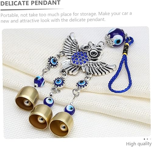 Miniatura 2 de DOITOOL 1 colgante de búho azul para el hogar, buena suerte, adorno colgante de ojo malvado búho decoraciones para salas de casa mal de ojo colgante