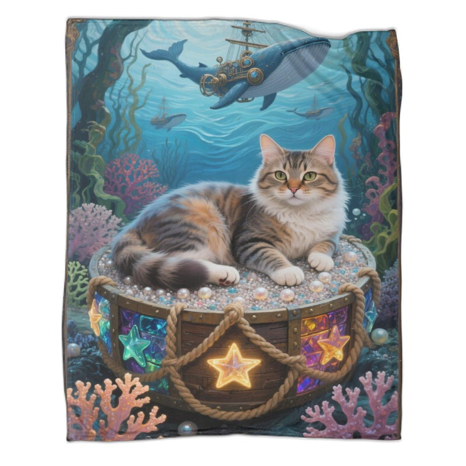 Couverture douce Manx 200x230 cm imprimée 3D en microfibre pour lit et canapé