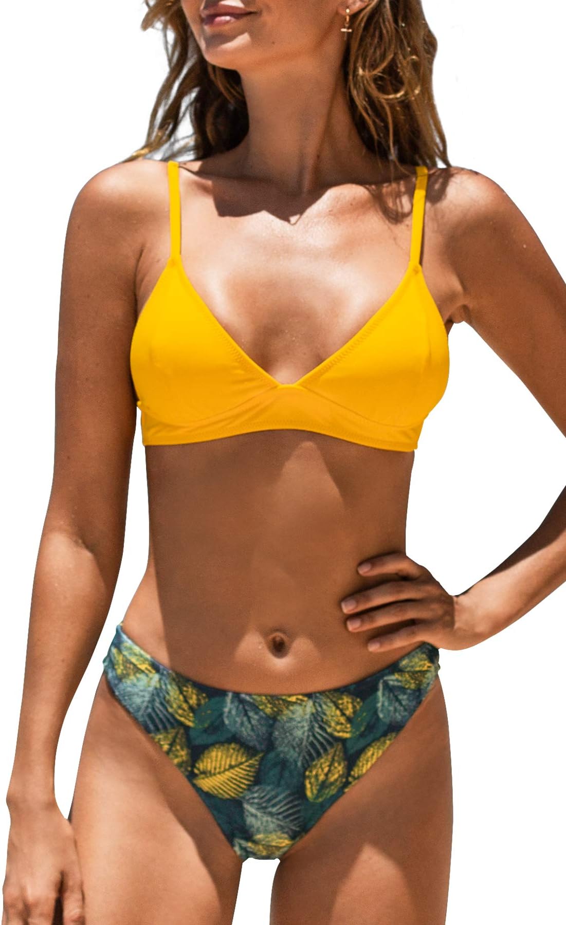 CUPSHE Women's Bikini Set Tie Dye Lace Up Back Two Piece Swimsuit