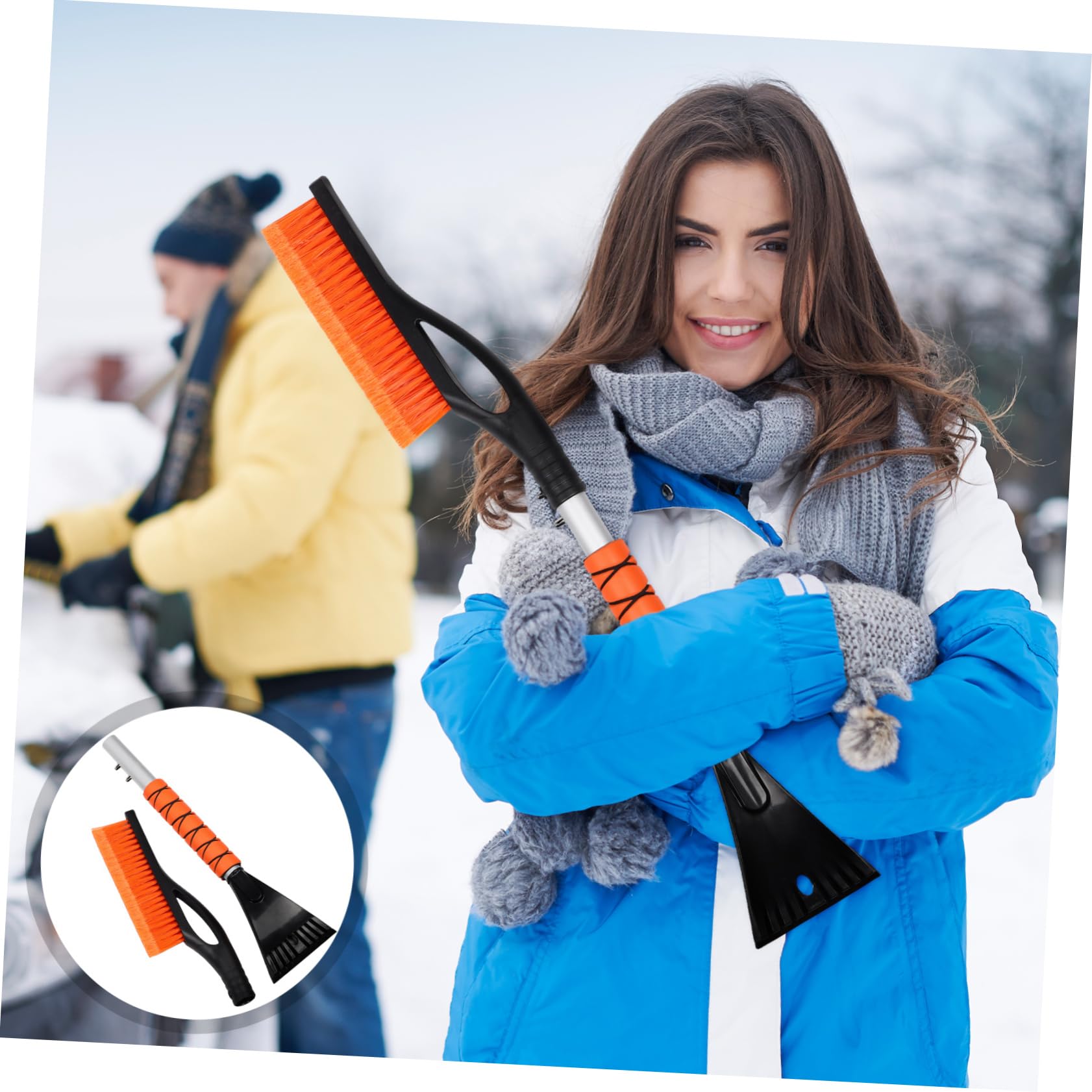 Cabilock Lot de 2 Grattoirs à Glace pour Pare-Brise, Design Extensible, Portable, Déneigement pour Voiture, Fenêtres et Hiver Rigoureux, Abs-PP
