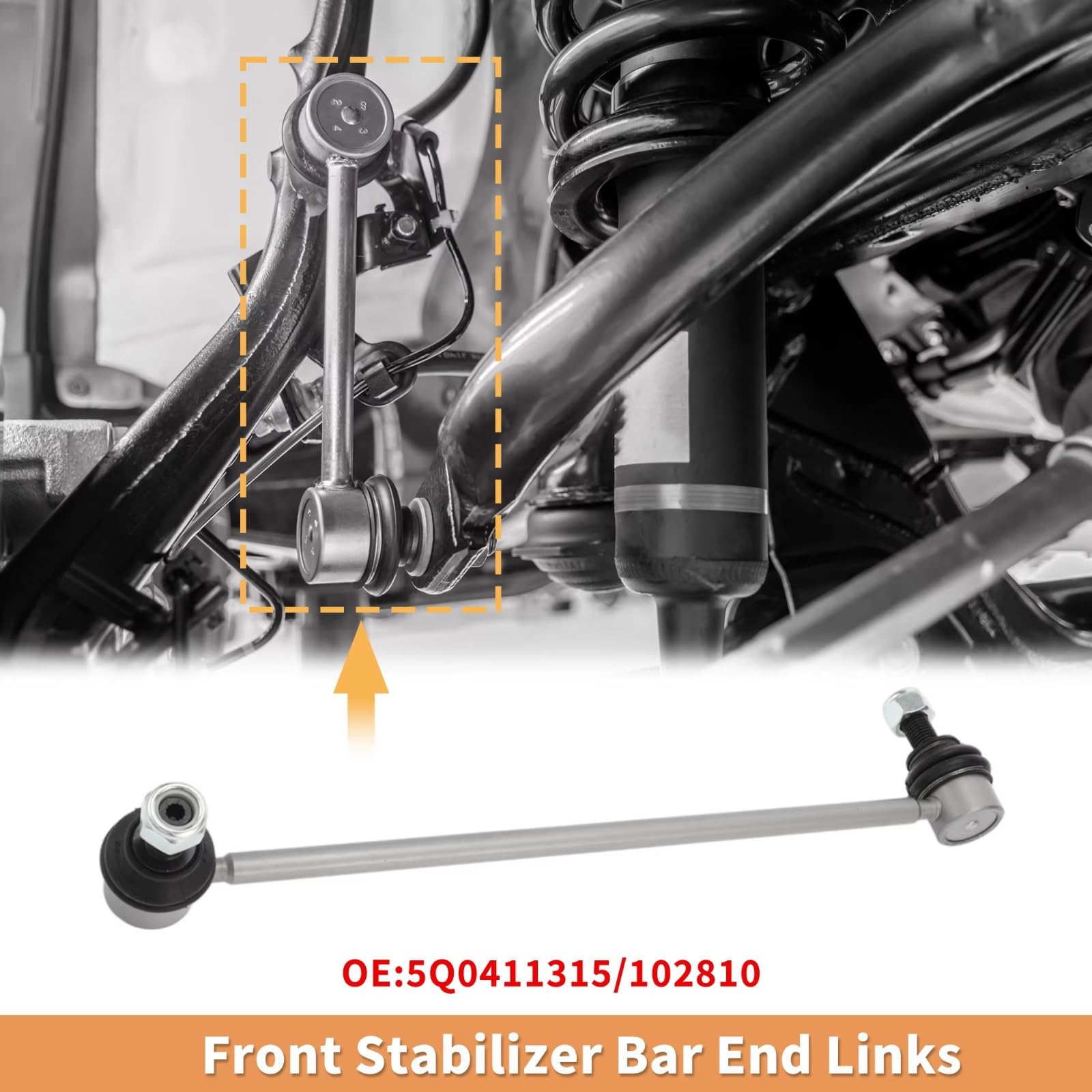 1 par de bieletas de Barra estabilizadora Delantera 5Q0411315/102810 compatibles con Skoda Octavia 2012-2016 2017 2018 2019 2020 2021 2022 2023