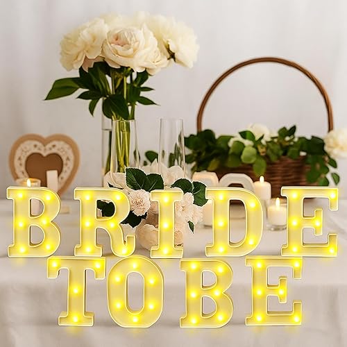 Miniatura 4 de Honoson 9 Pcs Bachelorette Party Decorations Bride to Be Lights up Sign Engage Wedding Bridal Shower LED Neon Light for Women Bachelorette Party
