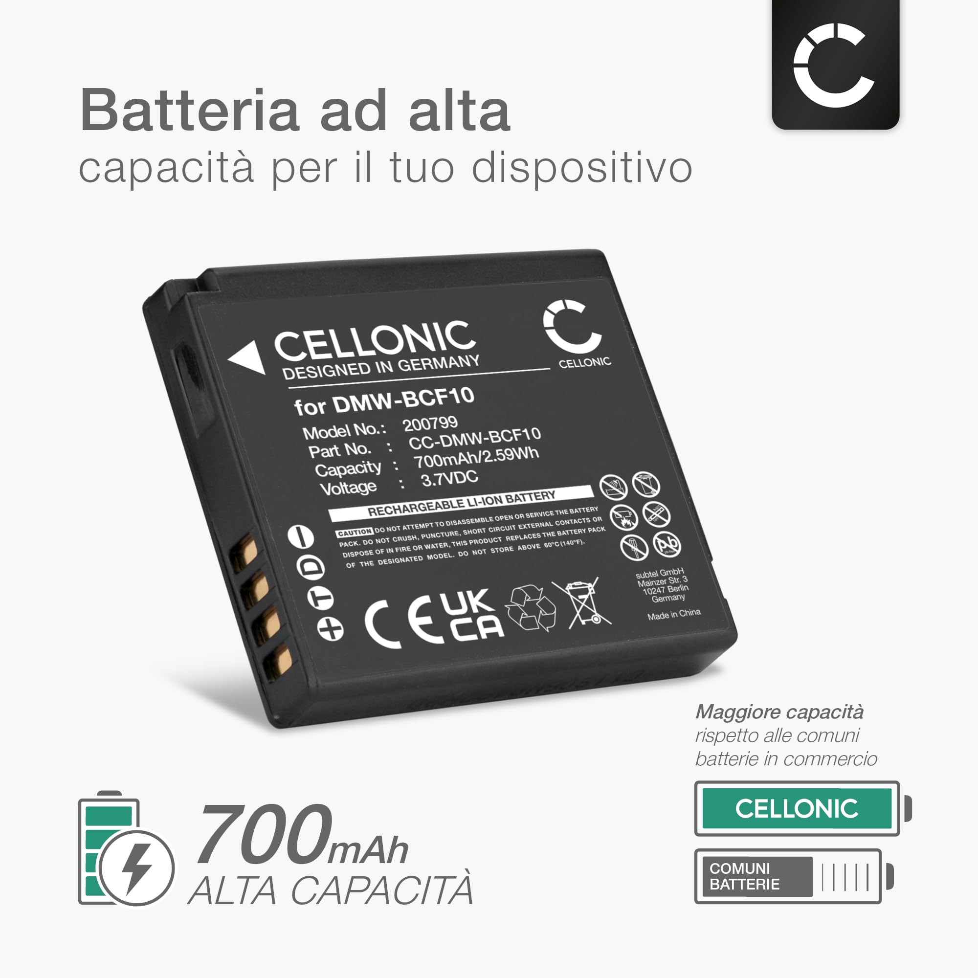 CELLONIC 2x Batteria compatibile con Panasonic Lumix DMC-F2, CGA-S009