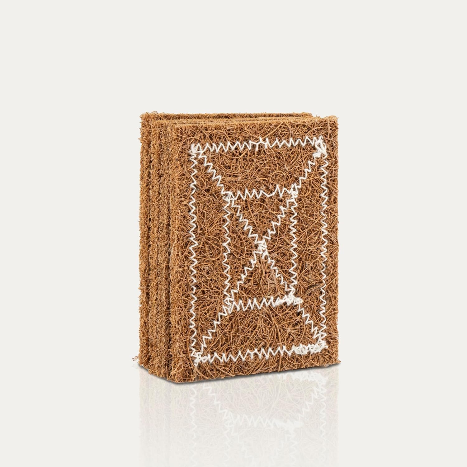 Coconut Scrub Pad 10cm x 8cm | Dishwashing Pad | Natural Long-Lasting Stitched Coir Scrubber - Set of (5)-image-11