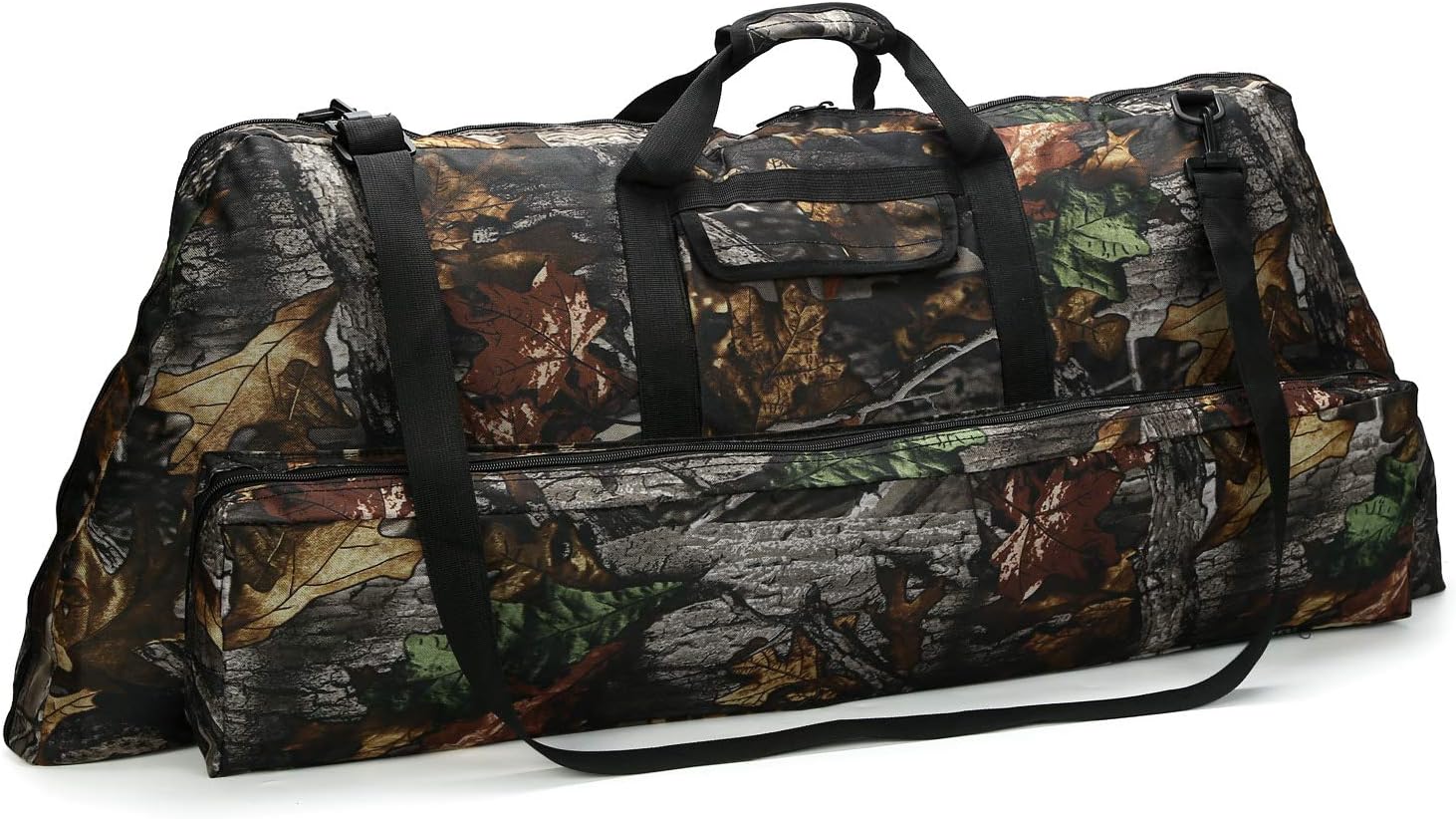 Pellor Oxford Archery Soft Compound Bow Case Accessories Holdall Carry Bag for Hunting Training (Camo, A: 39.4x14x5.9inch)