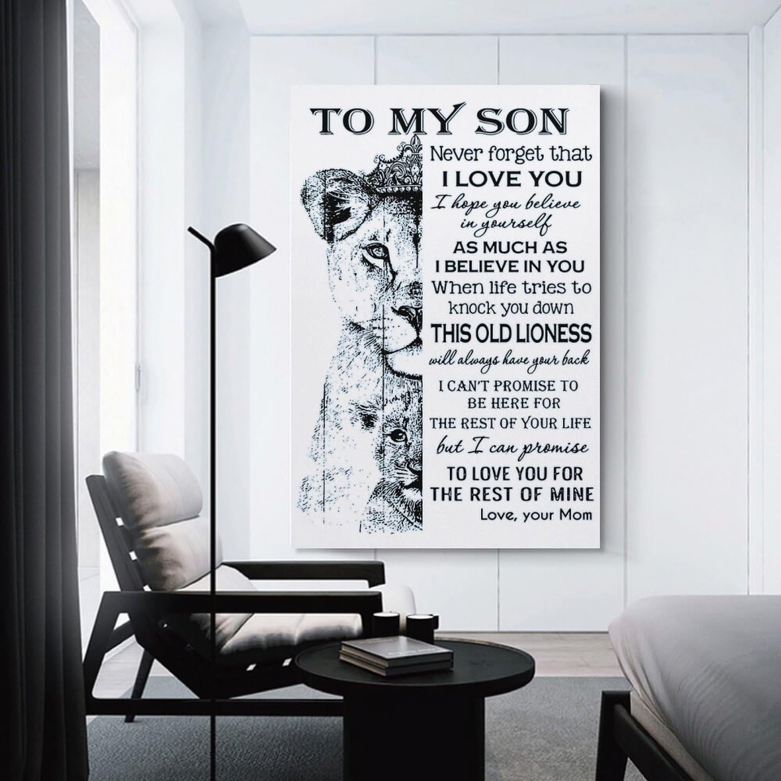 Junmoney To My Son Lion Wall Picture Print 20x30inch(50x75cm), for Home Walls, Creative Rooms Or Shared Spaces, Stylish Home Artwork for Focal Walls