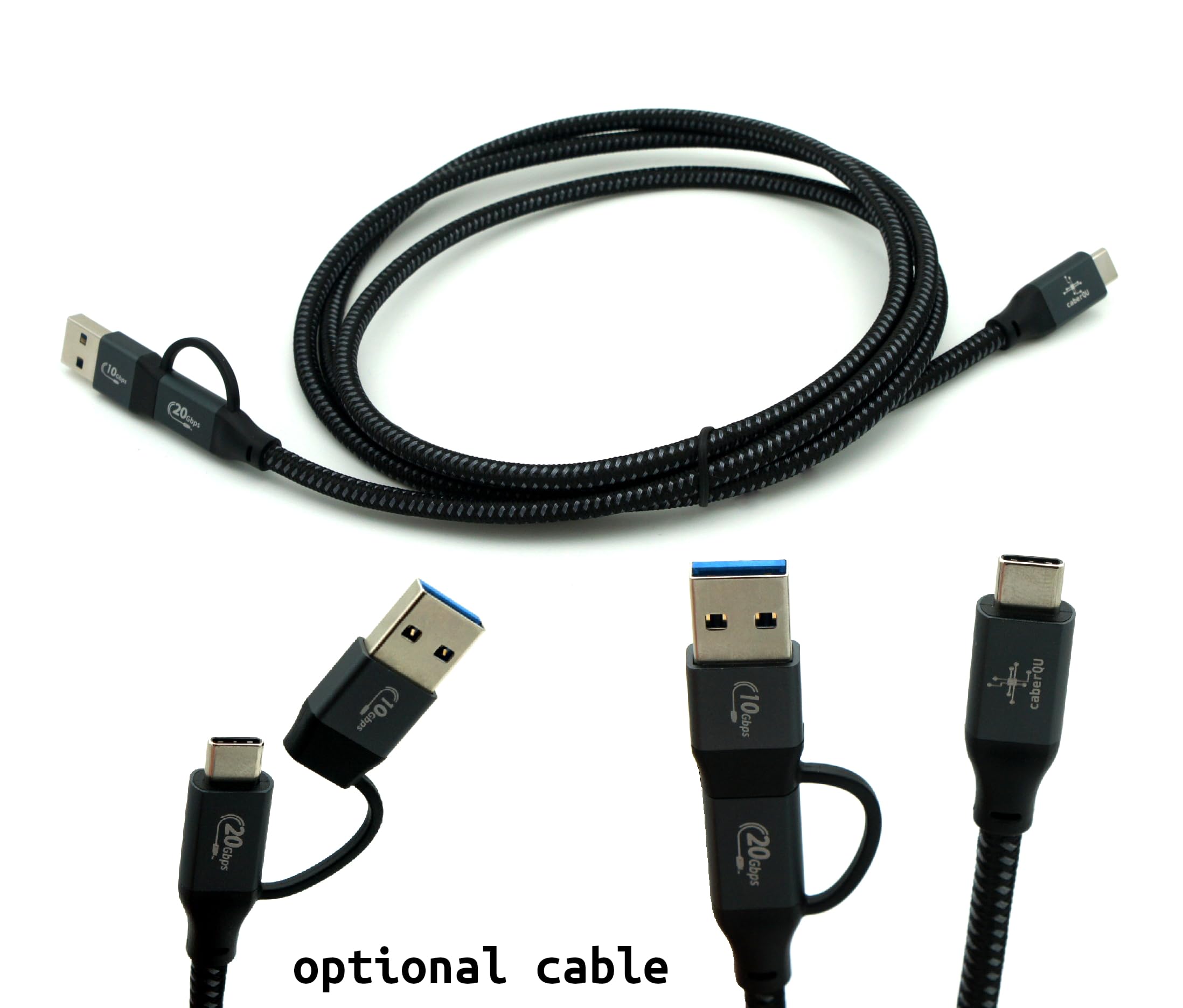 caberQU Adapter USB-A do oficjalnego aktywnego dodatku BLE do testera kabli BLE, testowanie USB-A do USB-C (niestandardowy adapter) (z podwójnym kablem USB 3.2)