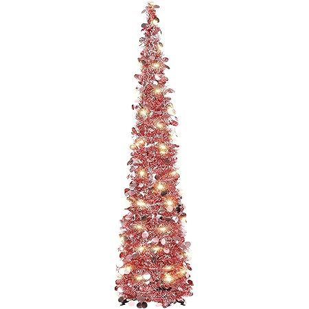 Ashland Oregon Pink Palace Decorated For Christmas 2022 Macting Tinsel Christmas Tree, 5Ft Collapsible Pop Up Tinsel Tree With  Large Foil Sequins Artificial Tree For Holiday Xmas Indoor Outdoor  Decorations, Peacock Blue : Home & Kitchen