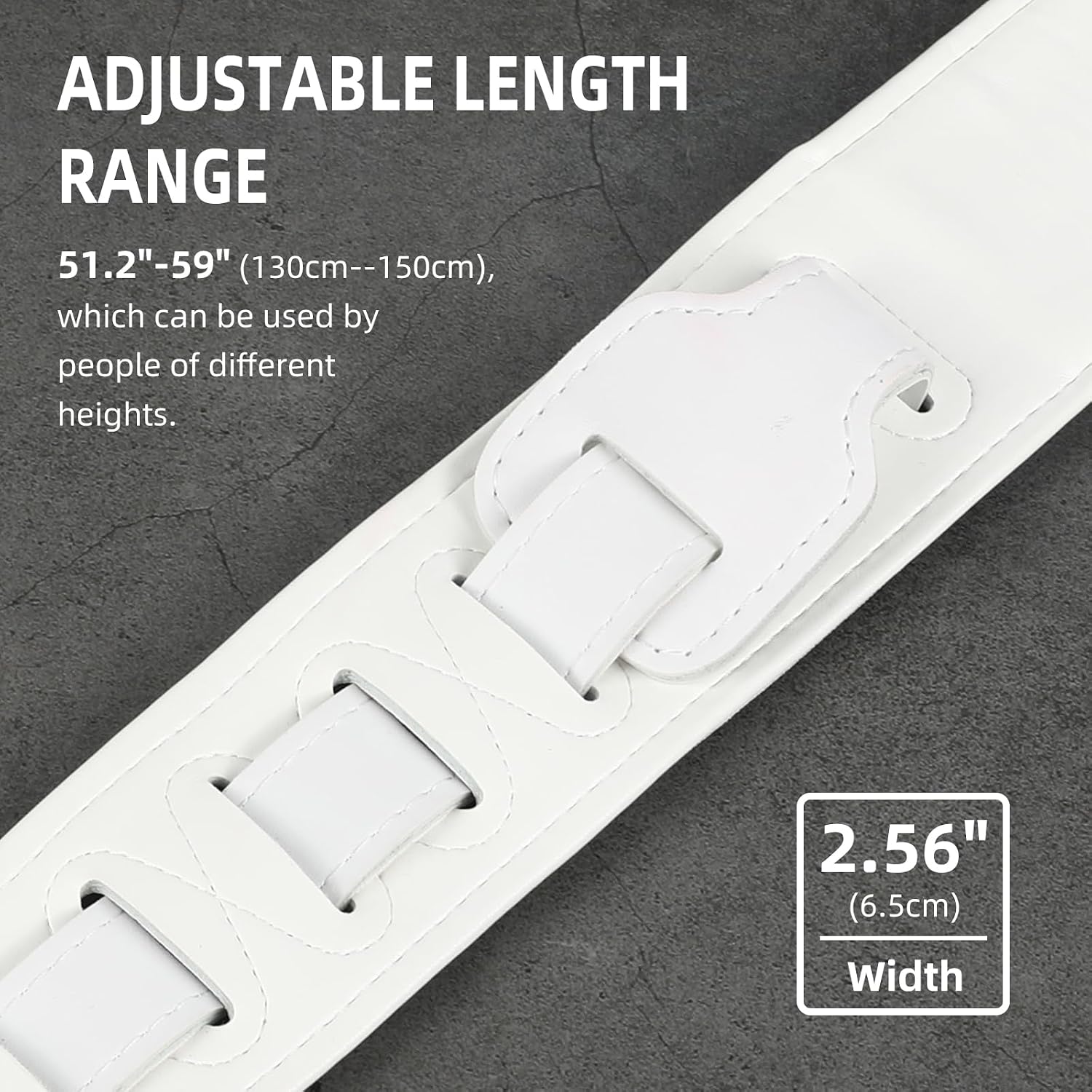 Guitar Strap Leather, Anti-Slip, Classic, Adjustable Soft Leather Strap for Acoustic, Electric and Bass Guitars
