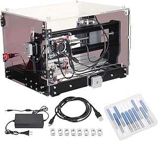 CNC Router Machine, 3018-SE V2 Engraving Milling Machine, Mini 80W Spindle Motor Aluminum Plastic Router Machine W/3000MW Machine Head Industrial-Grade Chip 8 T-Nuts Milling Machines For Wood