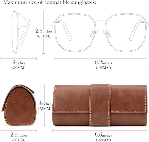 Miniatura 2 de Linkidea Estuche rígido extra grande para guardar lentes de sol, compatible con DIOR EverDior A1U 30Montaigne BU Missdior B1U (marrón)