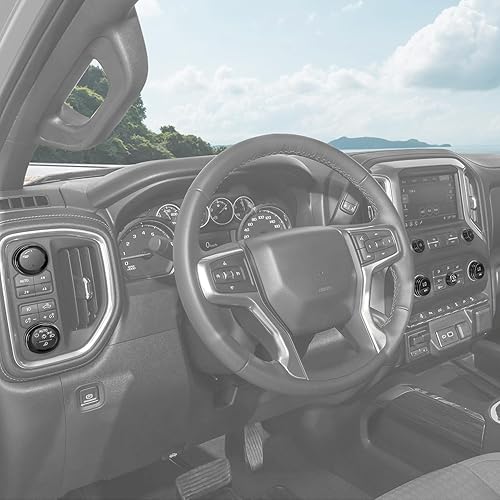 Miniatura 6 de CheroCar Cubierta de pomos de radio de CA para consola central para Chevy Silverado 2019-2023, para Suburban 2020-2023, para TahoeGMC Yukon
