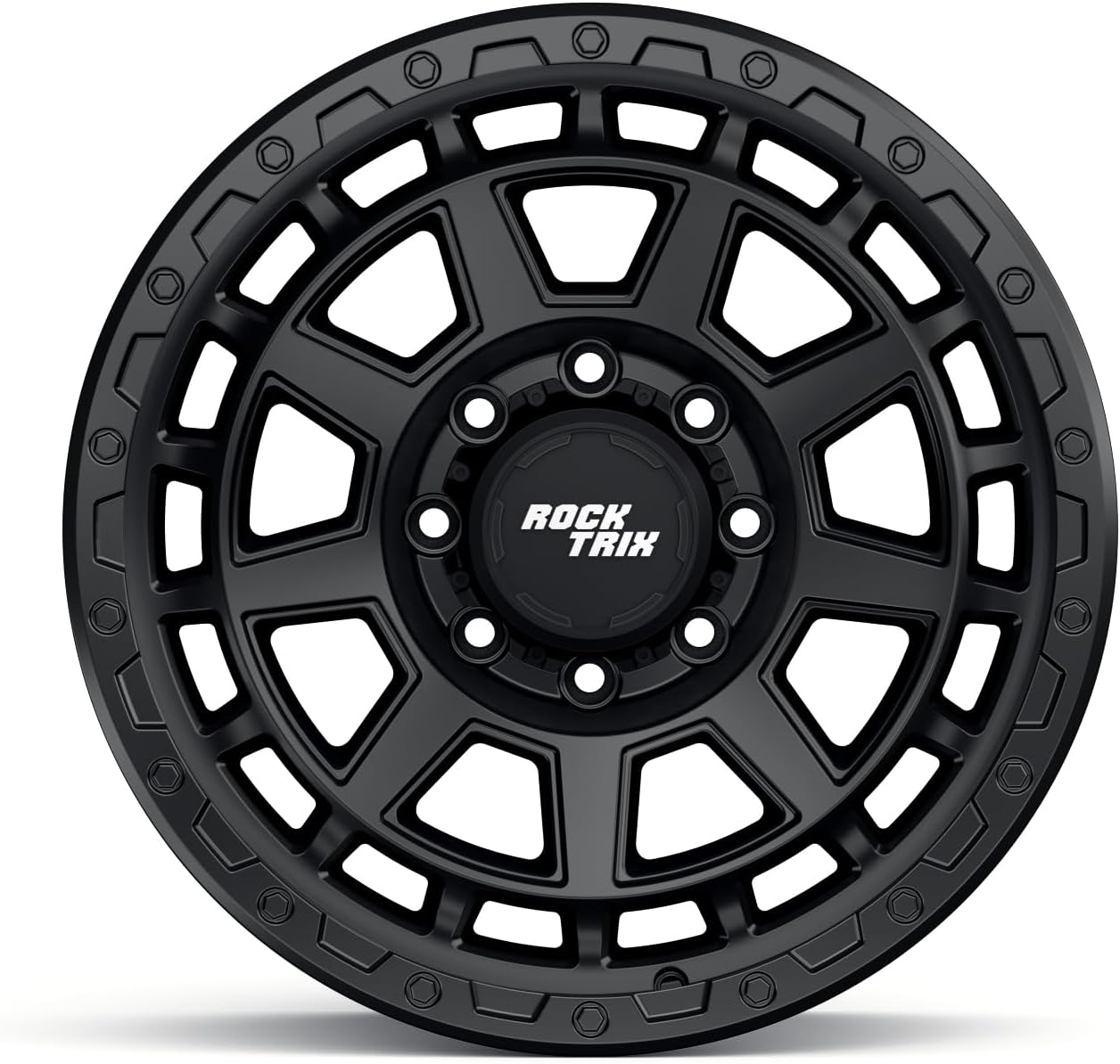 RockTrix RT114 20x9 Matte Black Wheels, 8x170 Bolt Pattern, 12mm Offset, 5.5" Backspacing, Heavy-Duty 8 Lug Rims Compatible with Ford F250 and Fits Ford F350 Super Duty 1999-2026