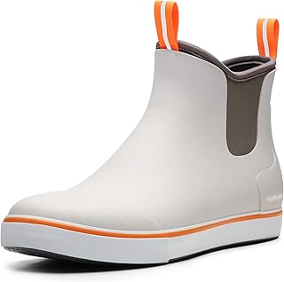 Furuian Men's Deck Boots Fishing Boots Waterproof Rain Boots Ankle Shoes Slip On Neoprene Rubber Footwear Chelsea Shoes Me...