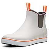 Men's Deck Boots Fishing Boots Waterproof Rain Boots Ankle Booties Slip On Neoprene Rubber Footwear Chelsea Boots Men botas para hombre for Gardening Fishing Boating Camping Sailing