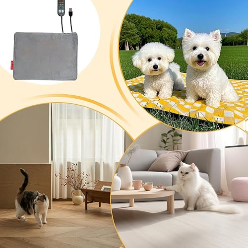 Vista 5 de Heating Pad Puppy – Thermal with 5 Temperature Levels, Pet Heating for Comfort, Safe Design with Even Heat, Pet Accessory for Home, Farmhouse