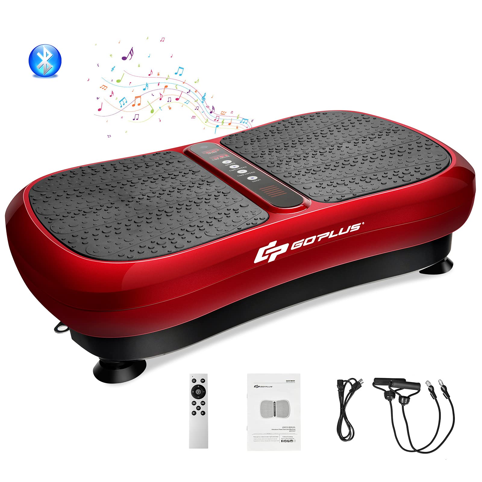 Goplus 3D Vibration Plate Exercise Machine, Vibration Fitness Platform with Blue Tooth, Remote Contr