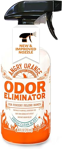Vista 12 de ANGRY ORANGE Eliminador de olores de mascotas para orina de perros y gatos, manchas de alfombras y olores fuertes, limpiador de cítricos con aceite