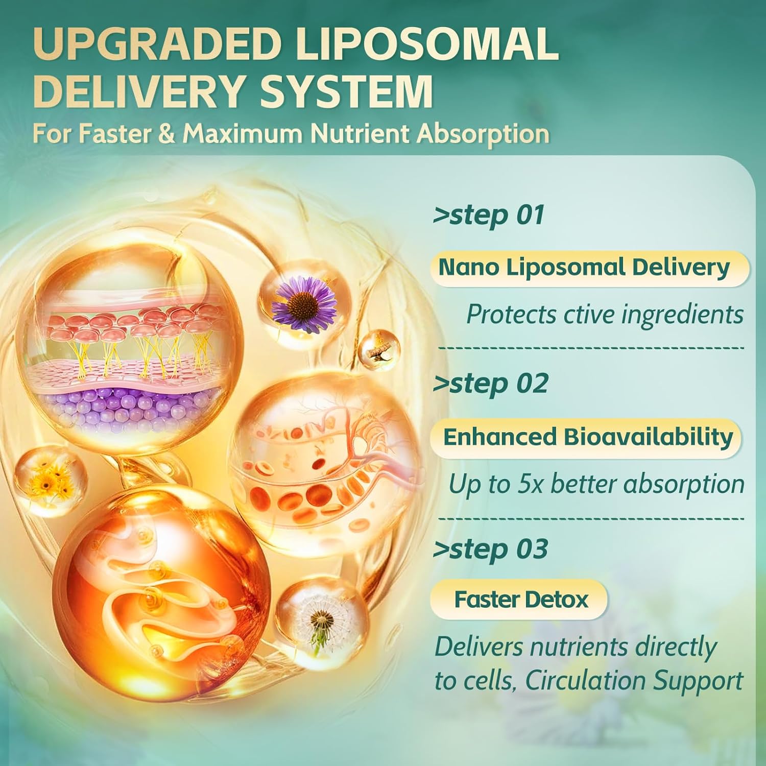 21-in-1 Liposomal Lymphatic Drainage Supplements, 100 Day Supply, 6000mg Lymph System Support for Women & Men with Echinacea, Dandelion, Burdock, Bromelain, Calendula, Turmeric & More, 300 Softgels