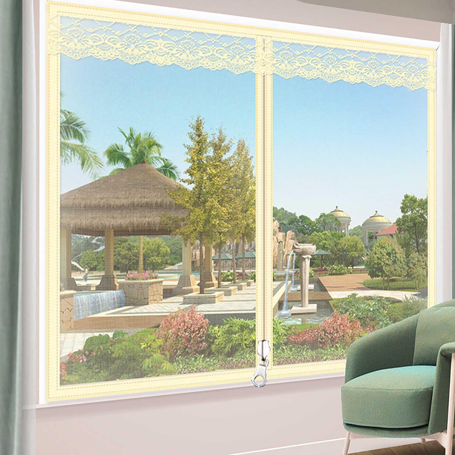 XQKXHZ Fly Screen Window, Beige Insect Door Screen