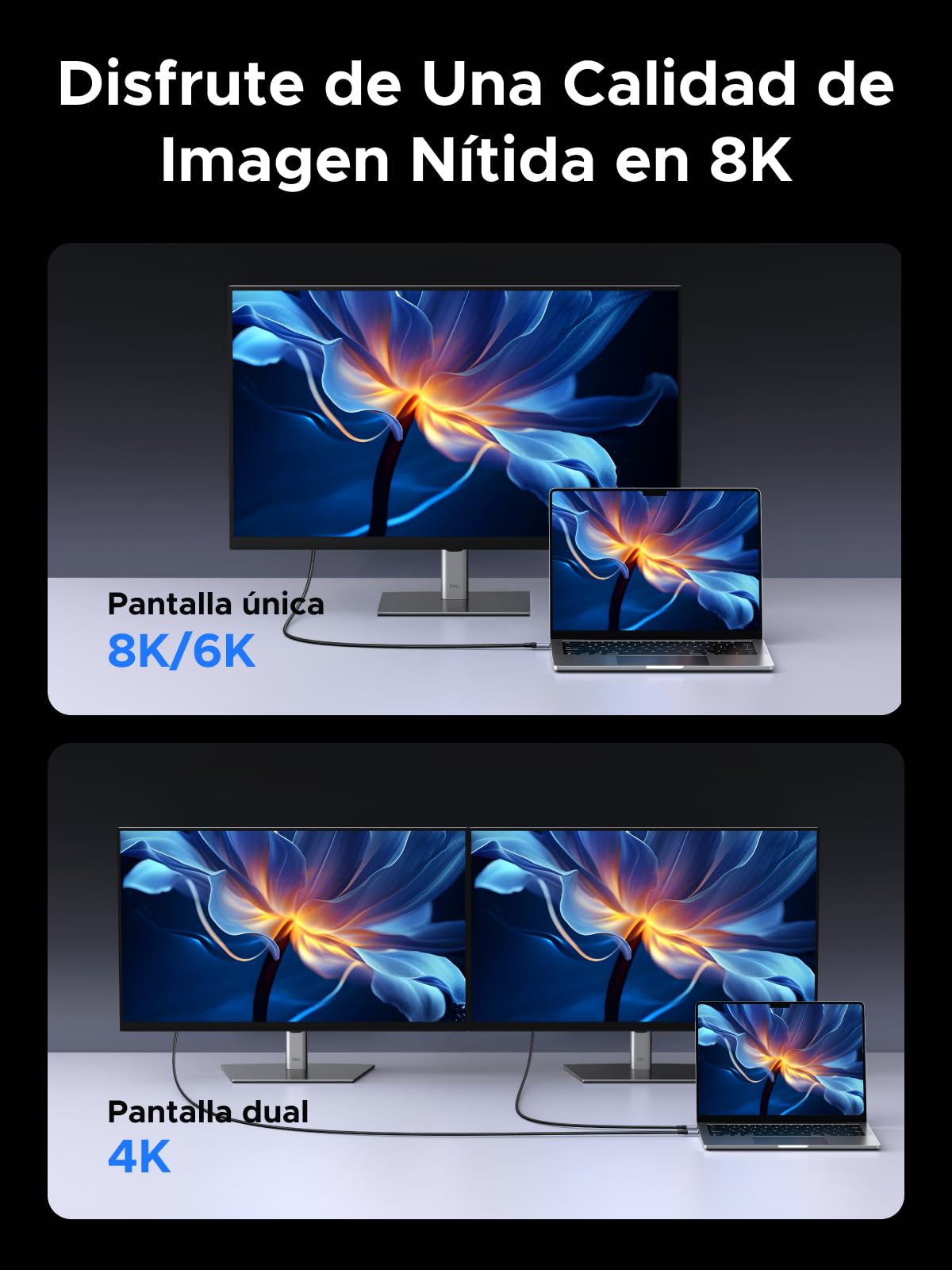 UGREEN Cable USB Type C Vídeo 8K@60hz, USB4 GEN3 40Gbps, 240W Carga Rápida PD 3.1, Compatible con Macbook Air, HP, ASUS, iPhone 17 Pro Max Air/iPhone 16/15 Pro Max, Galaxy S26/S25 Ultra, Monitor. 1M