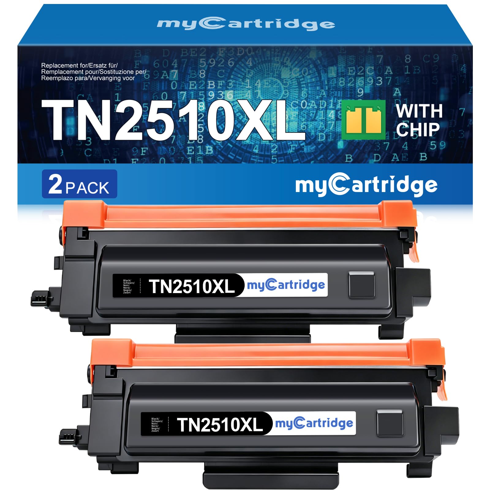 MYCARTRIDGE TN2510XL Toner Compatibile per Brother TN2510 XL Brother MFC-L2827DW MFC-L2800DW MFC-L2835DW HL-L2400DWE DCP-L2660DW DCP-L2665DW HL-L2445DW DCP-L2620DW DCP-L2627DWE (2xNero)