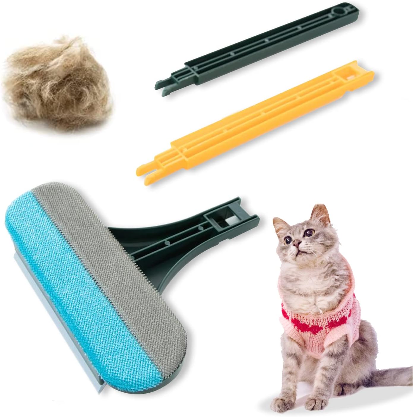 Mollypaws Carpet Rake for Pet Hair Removal, Grandi Groomer Broom, Cat