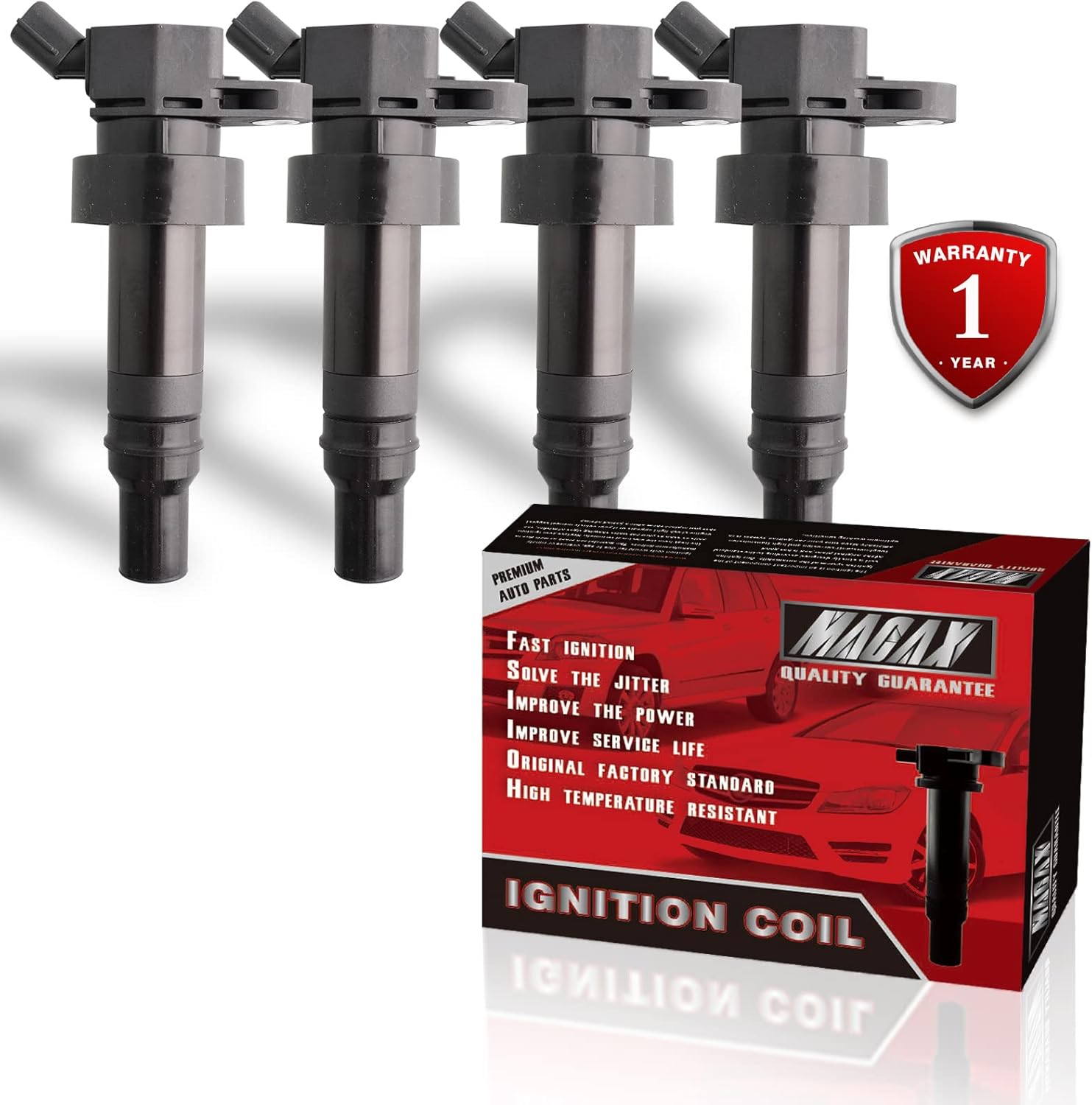 Set of 4 Ignition Coils Turbocharged UF707 27301-2B110 Compatible with Hyundai Kia Forte Veloster Koup 1.6L L4 - Replaces B284 C936 GN10683 178-8544 E1207