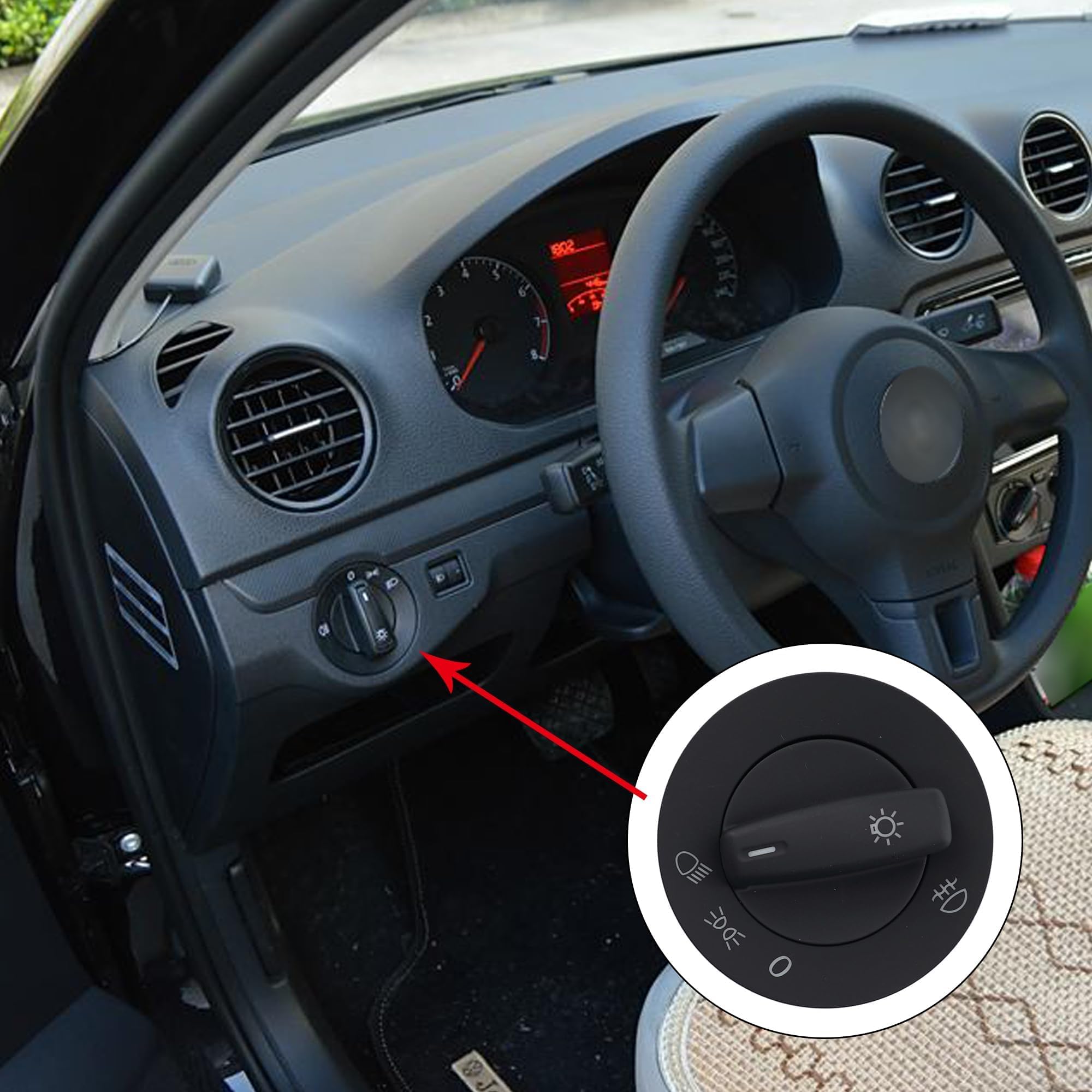 Interruttore fendinebbia 1K0941431B ricambio VW Golf V Golf 5 Jetta Tiguan Caddy czarny