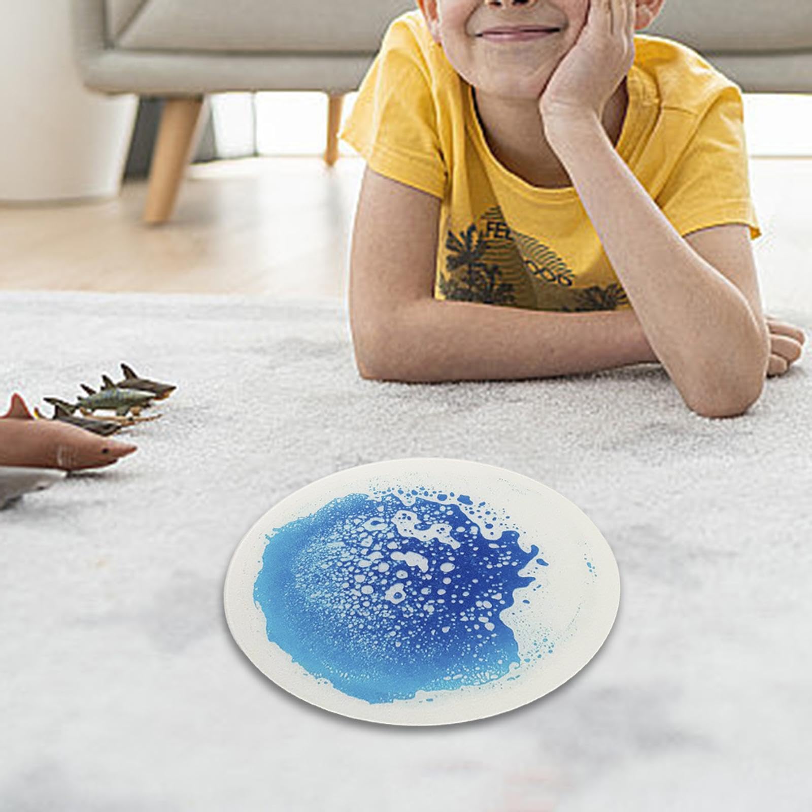 Tappetini Liquid The Tile, Tappetini per Attività, Tappetino per Bambini per Neonati, Cameretta, Regalo, blu