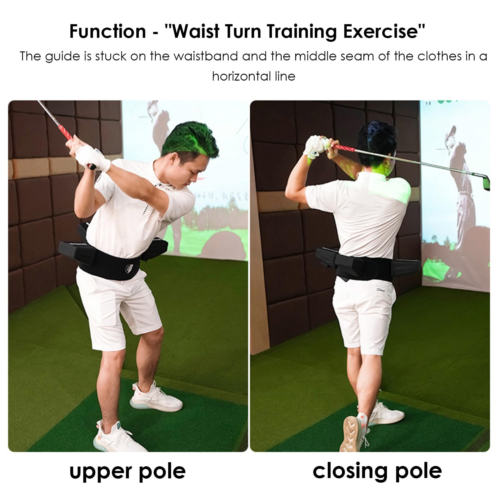 Trener Golfowy Pomoc do Swingu Pas I Opaska Na Ramię Do Korekty Puttingu | Sprzęt Korekcyjny Do Ćwiczenia Swinga Na Pole Treningowe Tor Turniej Siłownia Ogród