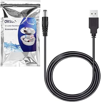 ORSDA Cat Water Fountain Parts Power Cord Replacement ONLY for ORSDA All Pet Fountains D30 / D60 / D36 / D66 - Not for Other Brands Fountain Power Cord