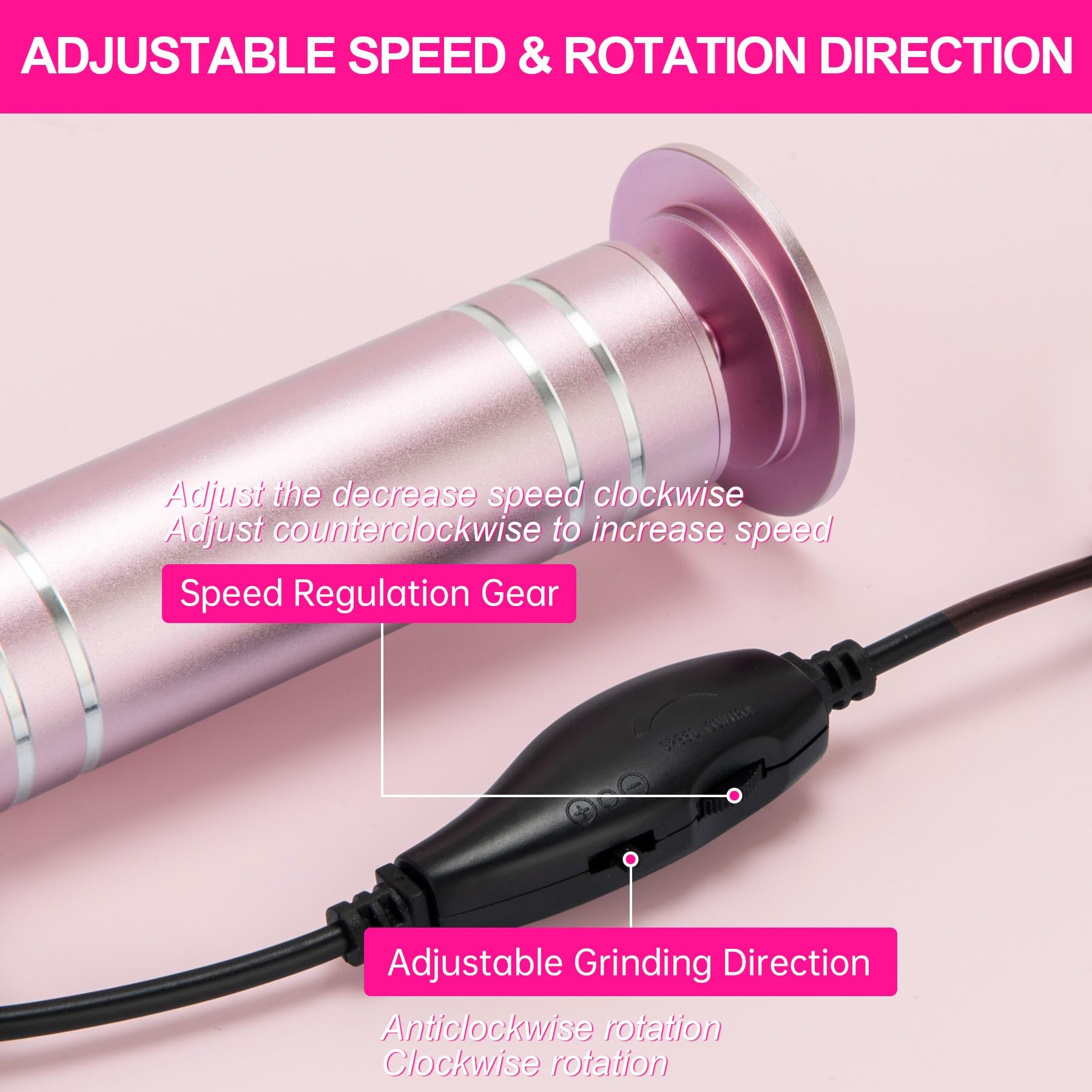 Electric Foot Callus Remover with 60pcs Sandpaper Discs, Adjustable Speed Electric Foot File Grinder, Professional Pedicure Tool for Dead Skin & Calluses