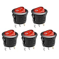 Vista 7 de QTEATAK KCD1 On/Off Pre-Wired 2-Pin 2-Position Snap 10A/125V, 6A/250V Round Boat Rocker Switch-5Pack