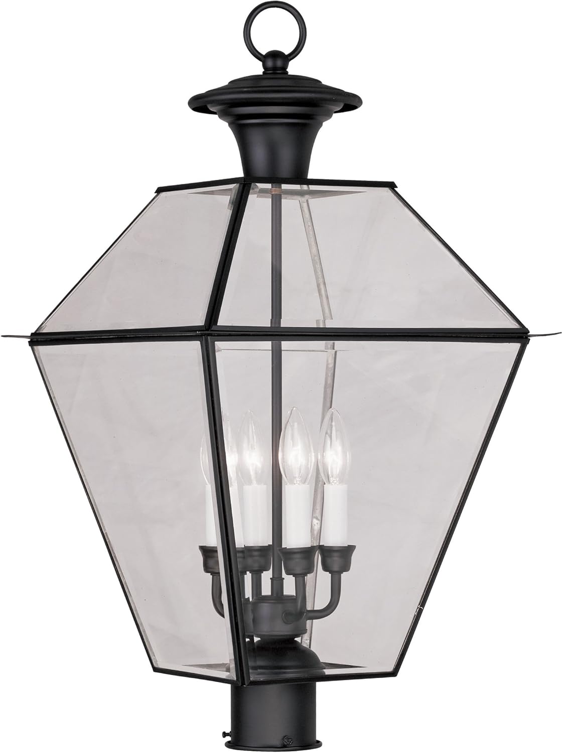 Livex Lighting 238804 Westover 4Light Outdoor Post Head, Black Led